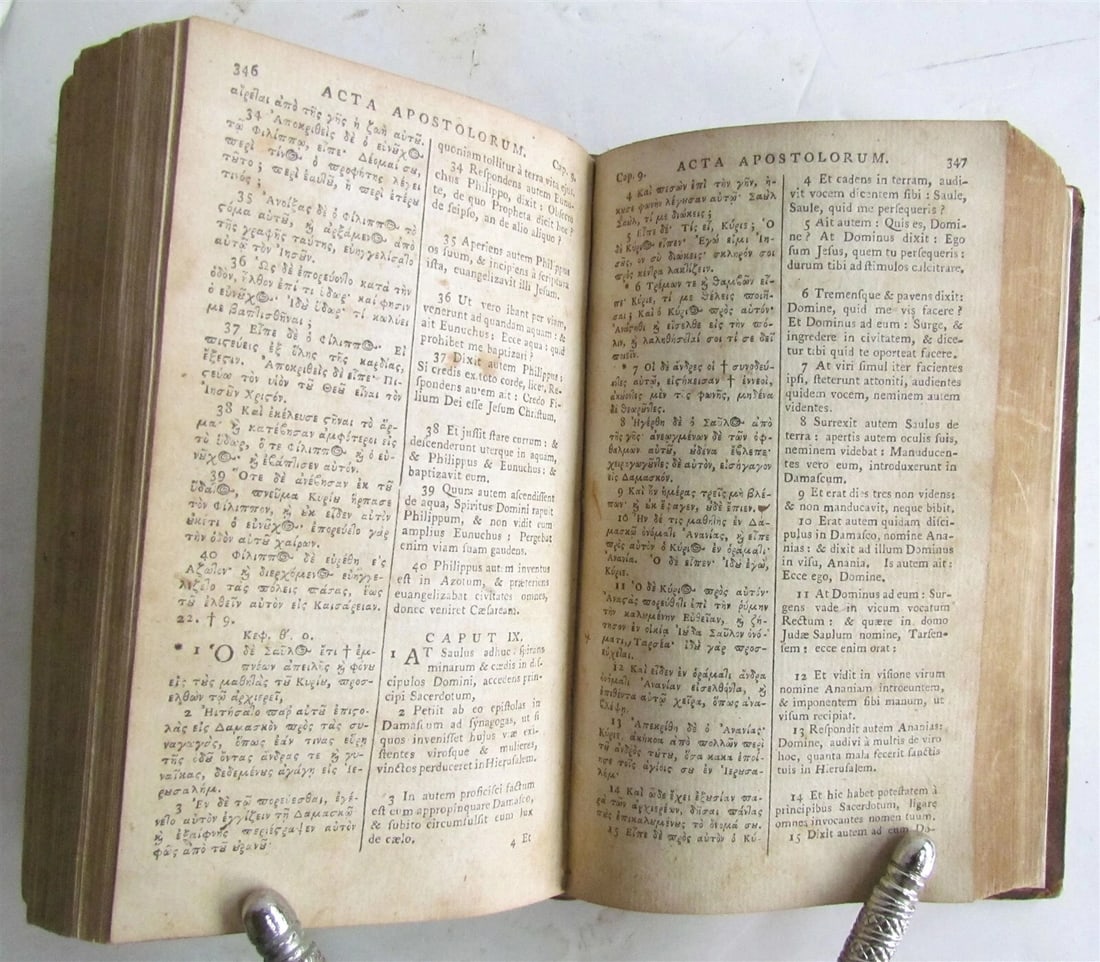 1772 GREEK BIBLE NEW TESTAMENT antique BIBLIA LATIN text MAP NOVUM TESTAMENTUM - 5