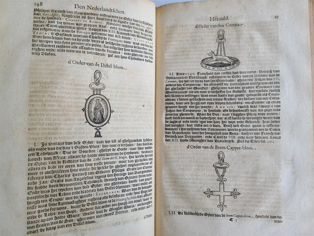 1645 NETHERLANDS HISTORY ILLUSTRATED w/ 116 WOODCUTS antique - 6