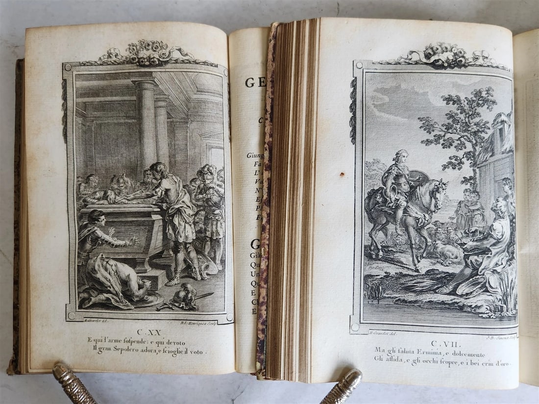 1792 GERUSALEMME LIBERATA by TORQUATO TASSO ITALIAN antique ILLUSTRATED 2 vols - 17