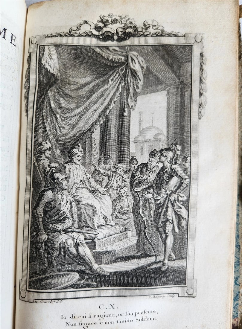 1792 GERUSALEMME LIBERATA by TORQUATO TASSO ITALIAN antique ILLUSTRATED 2 vols - 19