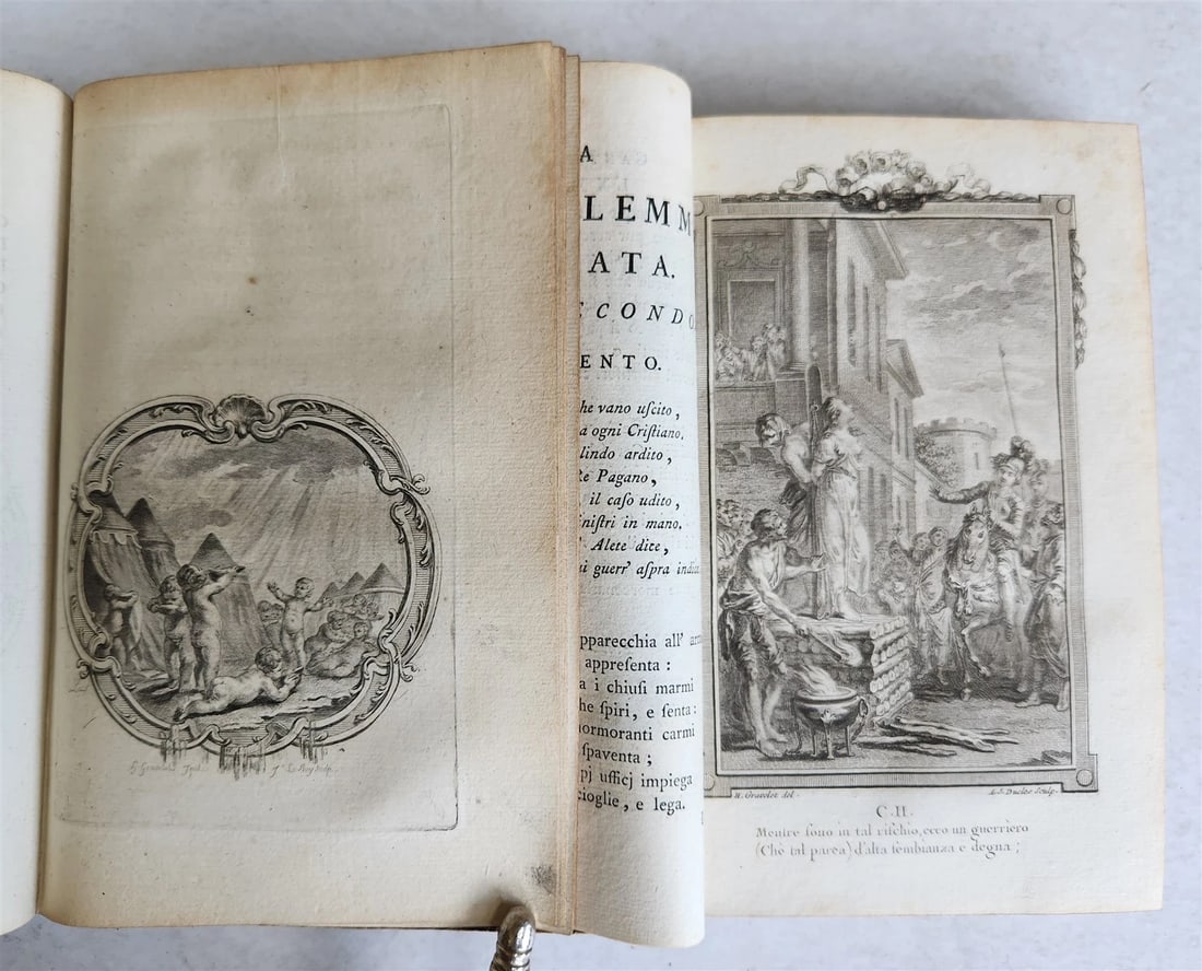 1792 GERUSALEMME LIBERATA by TORQUATO TASSO ITALIAN antique ILLUSTRATED 2 vols - 7