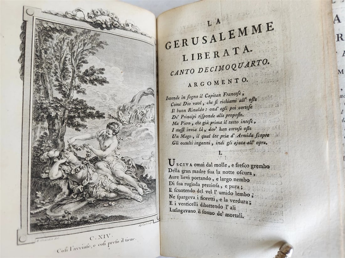 1792 GERUSALEMME LIBERATA by TORQUATO TASSO ITALIAN antique ILLUSTRATED 2 vols - 8