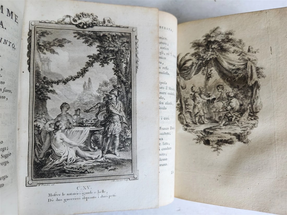 1792 GERUSALEMME LIBERATA by TORQUATO TASSO ITALIAN antique ILLUSTRATED 2 vols - 9