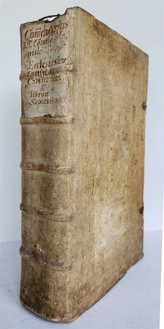 1657 Commentarii in ecclesiasten by CORNELIO LAPIDE antique PIGSKIN FOLIO: Title: 1657 Commentarii in ecclesiasten by CORNELIO LAPIDE antique PIGSKIN FOLIO Description: Commentarii in ecclesiasten, (canticum canticorum et librum sapientiae). by Cornelio Lapide 3 parts in 1