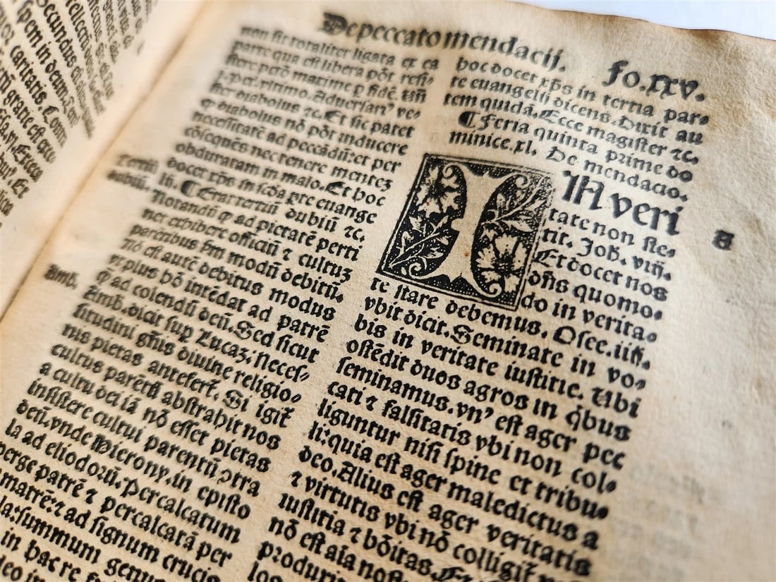 1518 SERMONS POST-INCUNABULA antique early 16th CENTURY original binding RARE - 10