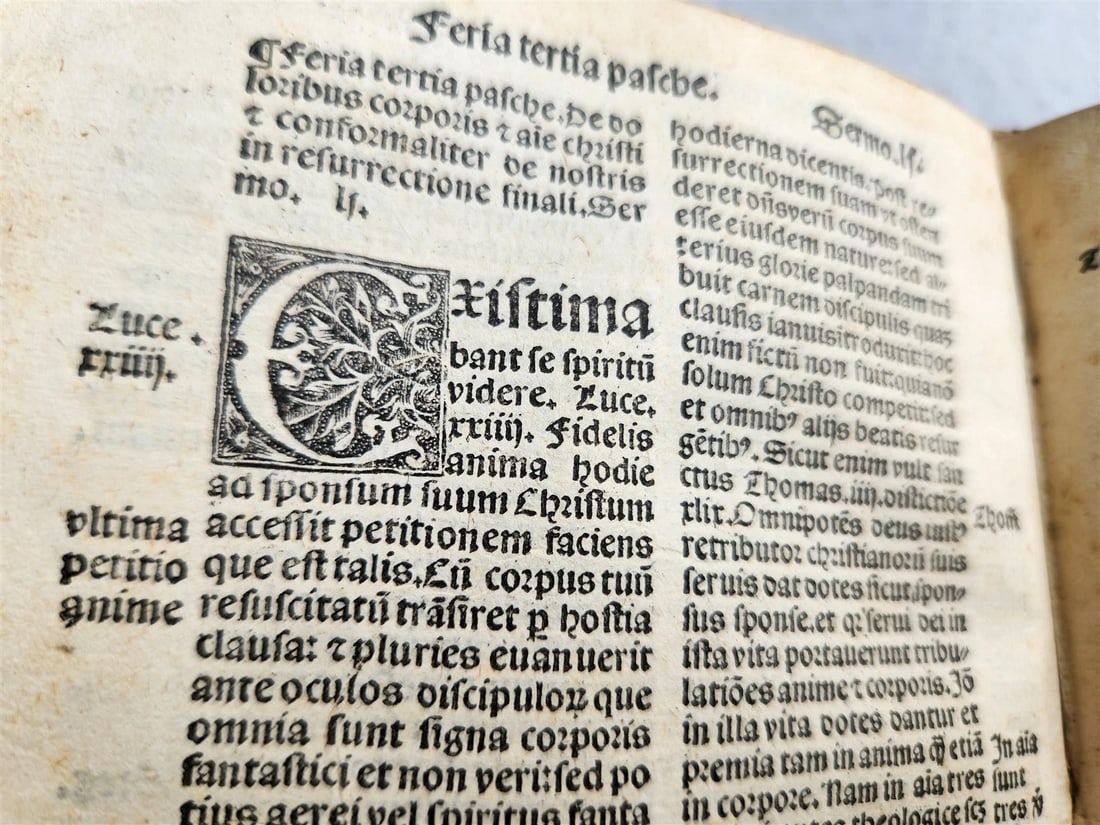 1518 SERMONS POST-INCUNABULA antique early 16th CENTURY original binding RARE - 11