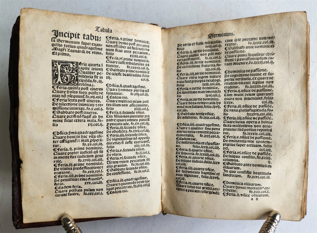 1518 SERMONS POST-INCUNABULA antique early 16th CENTURY original binding RARE - 13