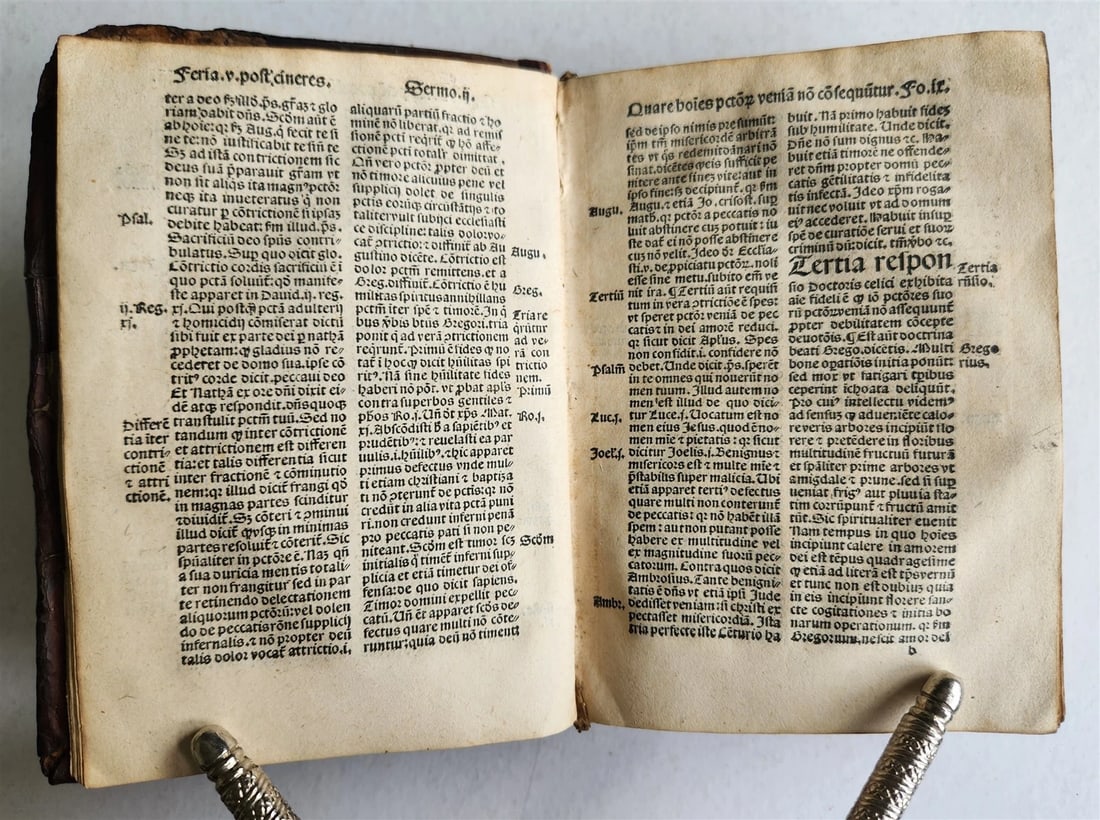1518 SERMONS POST-INCUNABULA antique early 16th CENTURY original binding RARE - 16
