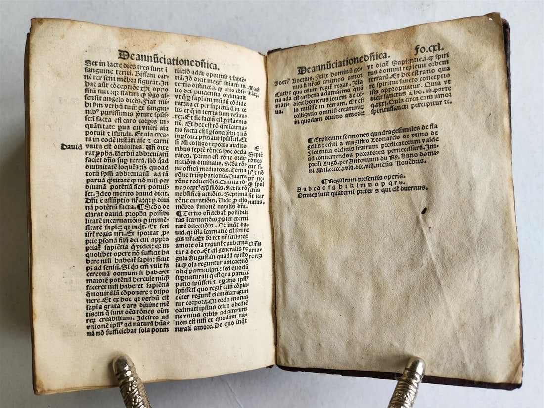 1518 SERMONS POST-INCUNABULA antique early 16th CENTURY original binding RARE - 6