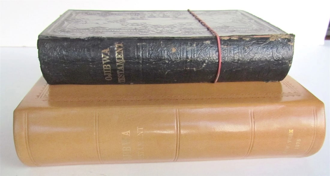 1875 BIBLE in LANGUAGE of OJIBWA INDIANS NEW TESTAMENT antique EXTREMELY RARE - 3