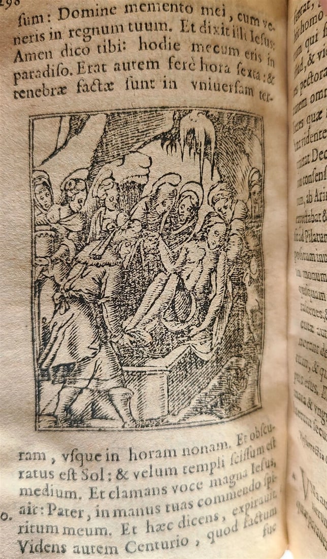 1578 BIBLE in LATIN ILLUSTRATED NEW TESTAMENT VELLUM BOUND 16th CENTURY antique - 10