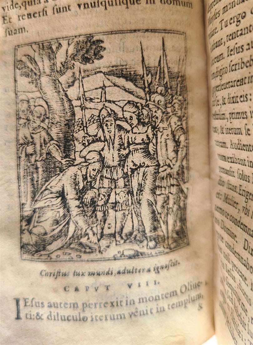 1578 BIBLE in LATIN ILLUSTRATED NEW TESTAMENT VELLUM BOUND 16th CENTURY antique - 11