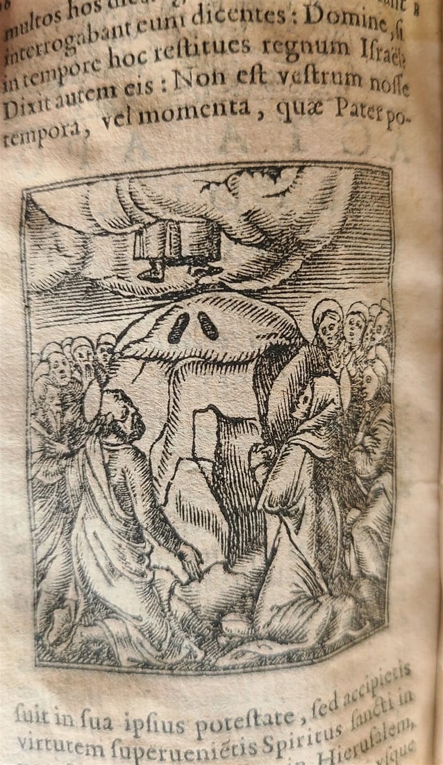 1578 BIBLE in LATIN ILLUSTRATED NEW TESTAMENT VELLUM BOUND 16th CENTURY antique - 12