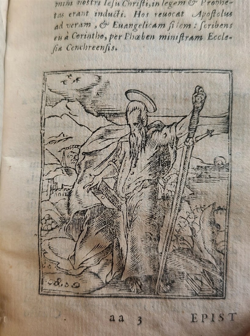 1578 BIBLE in LATIN ILLUSTRATED NEW TESTAMENT VELLUM BOUND 16th CENTURY antique - 13