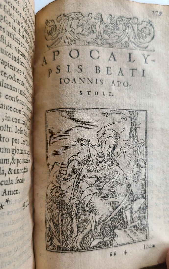 1578 BIBLE in LATIN ILLUSTRATED NEW TESTAMENT VELLUM BOUND 16th CENTURY antique - 15