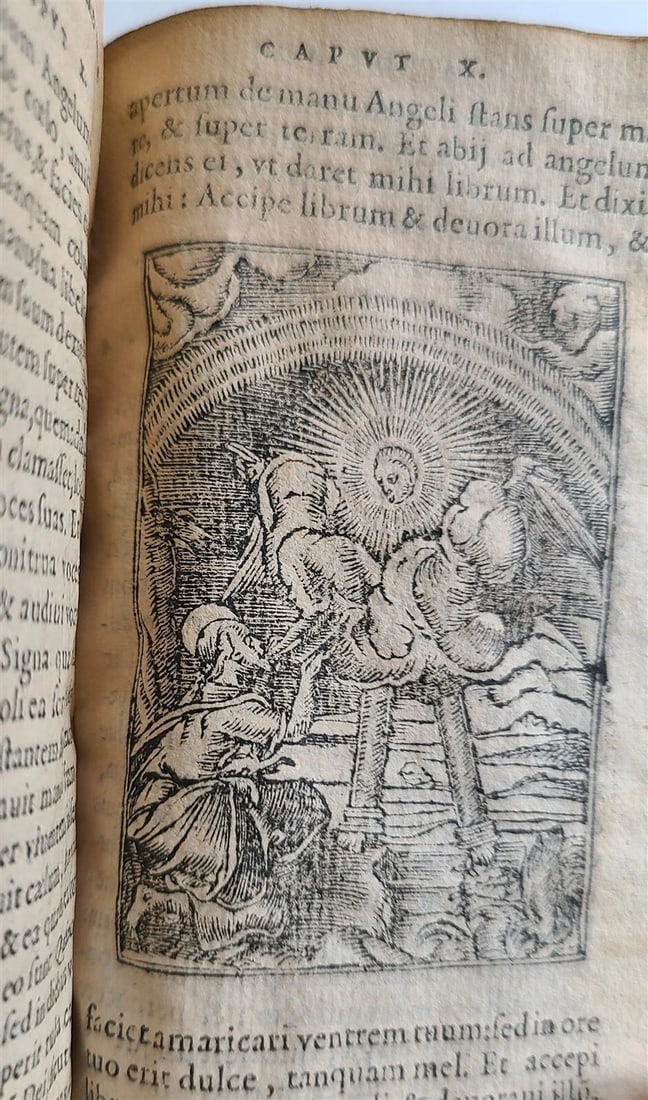 1578 BIBLE in LATIN ILLUSTRATED NEW TESTAMENT VELLUM BOUND 16th CENTURY antique - 18