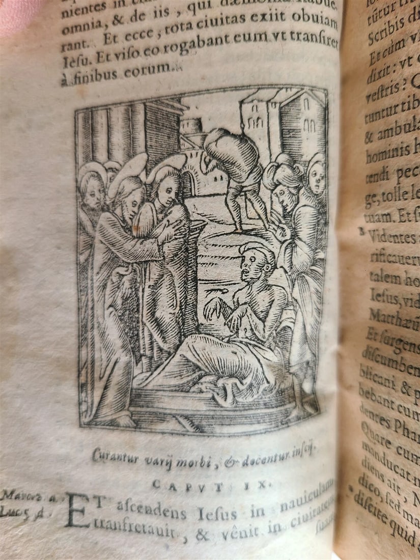 1578 BIBLE in LATIN ILLUSTRATED NEW TESTAMENT VELLUM BOUND 16th CENTURY antique - 6