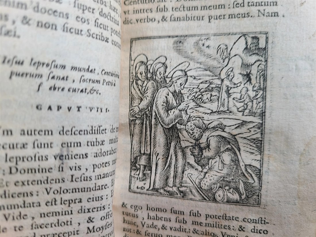 1578 BIBLE in LATIN ILLUSTRATED NEW TESTAMENT VELLUM BOUND 16th CENTURY antique - 7