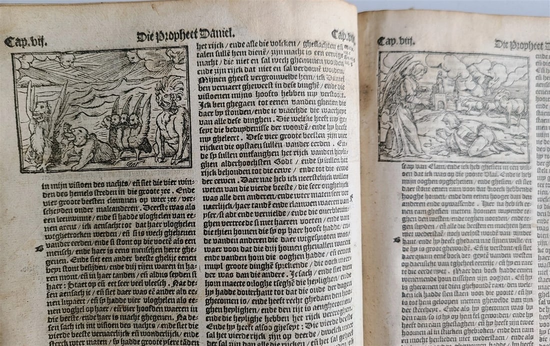1565 BIBLE in DUTCH ILLUSTRATED 16th CENTURY antique FOLIO VELLUM BOUND rare - 16