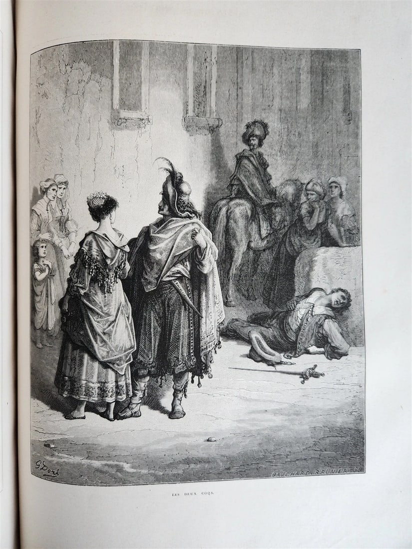 1868 FABLES by J. de LA FONTAINE illustrated by GUSTAVE DORE antique FOLIO - 13
