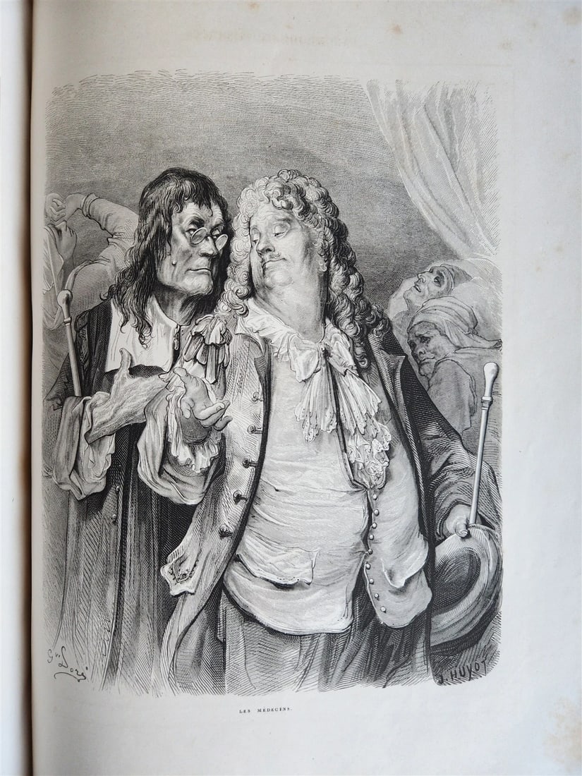 1868 FABLES by J. de LA FONTAINE illustrated by GUSTAVE DORE antique FOLIO - 16