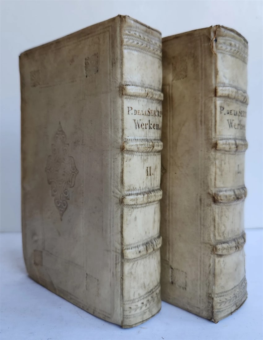 1666 THEOLOGY in DUTCH 4 VOLUMES ILLUSTRATED SET antique VELLUM BINDINGS - 2