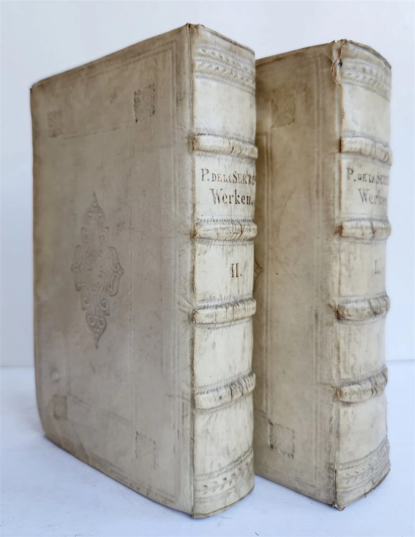 1666 THEOLOGY in DUTCH 4 VOLUMES ILLUSTRATED SET antique VELLUM BINDINGS - 3