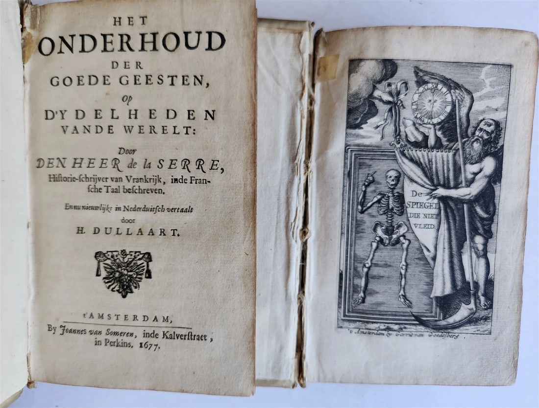 1666 THEOLOGY in DUTCH 4 VOLUMES ILLUSTRATED SET antique VELLUM BINDINGS - 5