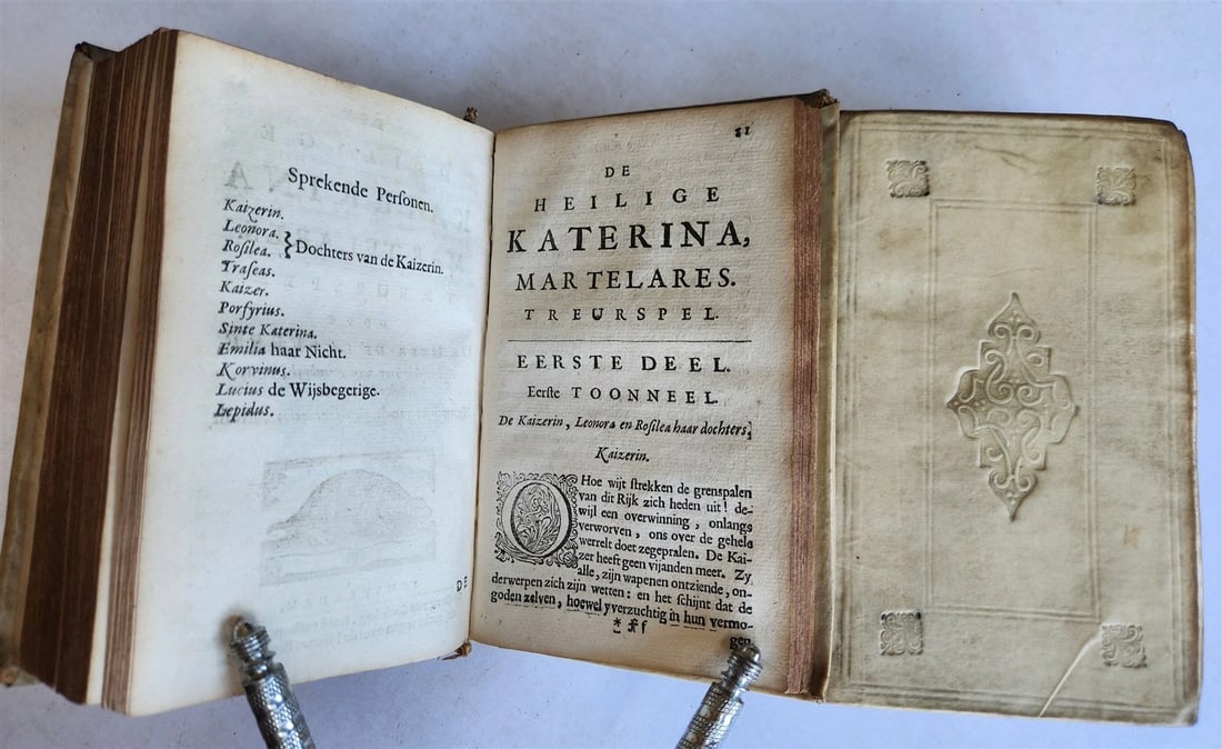 1666 THEOLOGY in DUTCH 4 VOLUMES ILLUSTRATED SET antique VELLUM BINDINGS - 6