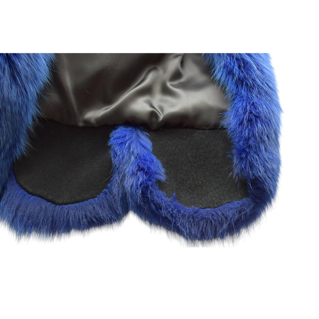 Sam Rone Paris Electric Blue Fur Collarless Jacket Coat size M - 5