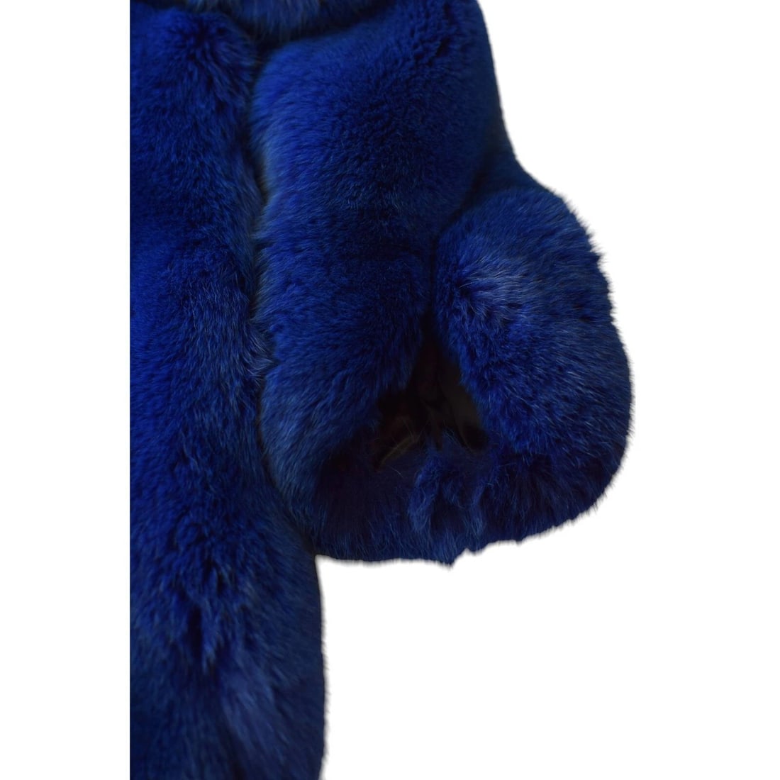 Sam Rone Paris Electric Blue Fur Collarless Jacket Coat size M - 7