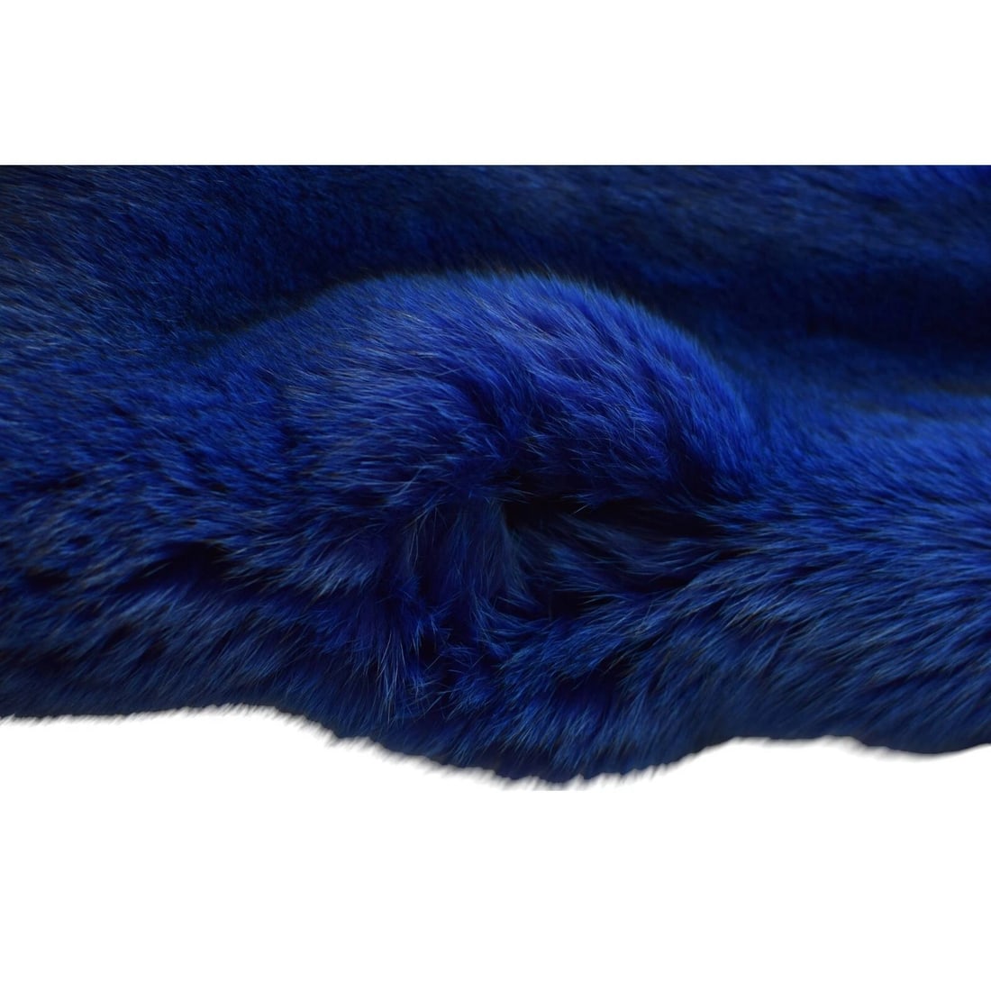 Sam Rone Paris Electric Blue Fur Collarless Jacket Coat size M - 8