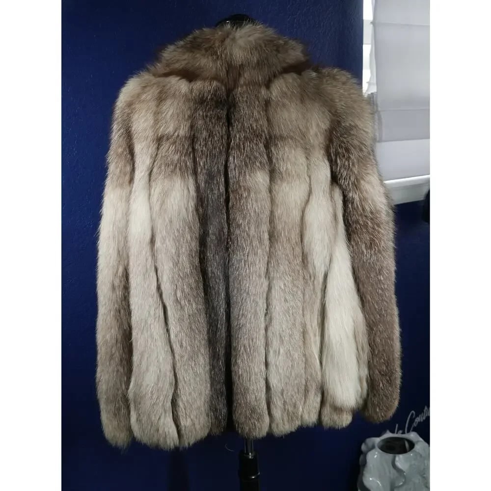 Gorgeous Indigo Fox Fur Coat Jacket - 3
