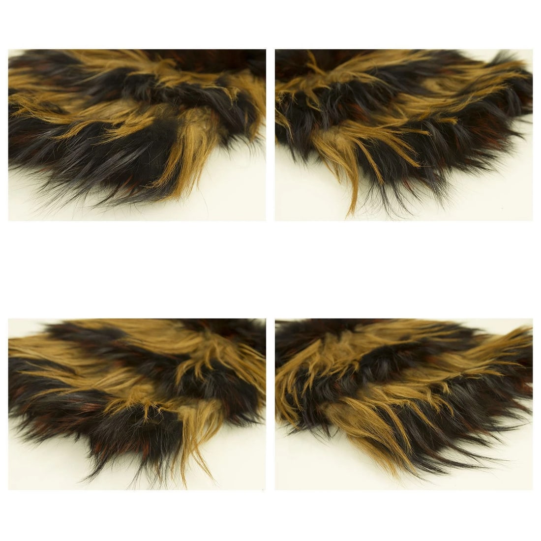 Fendi Long Hair Fox Stripped Fur Brown Leather Shoulder Bucket Tote Bag Handbag - 5
