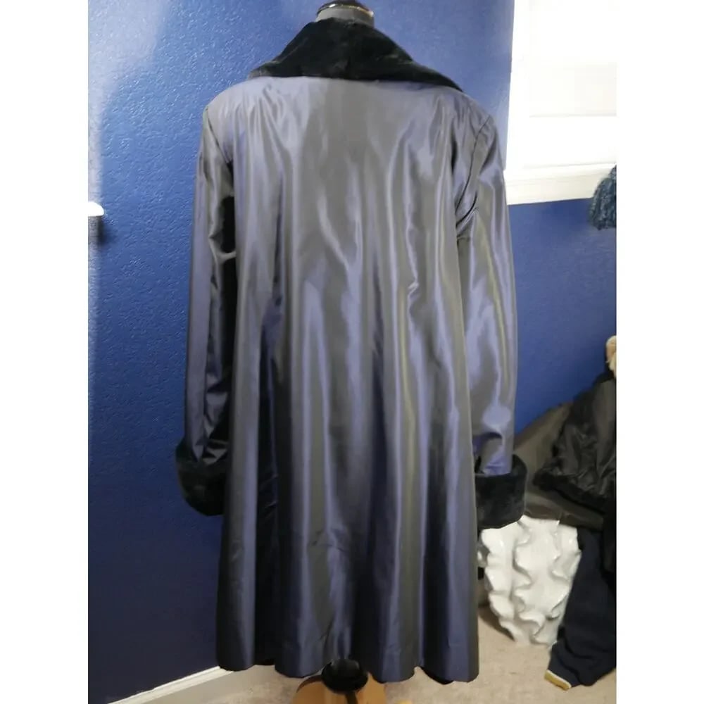 Gorgeous Unisex Dark Navy Sheared Mink Reversible Fur Coat Jacket - 11