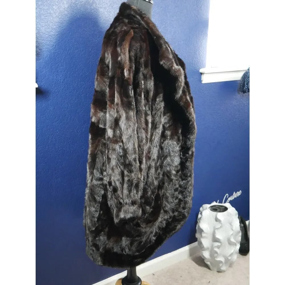 Beautiful Directional Mink Swing Fur Coat Jacket XL Plus - 4