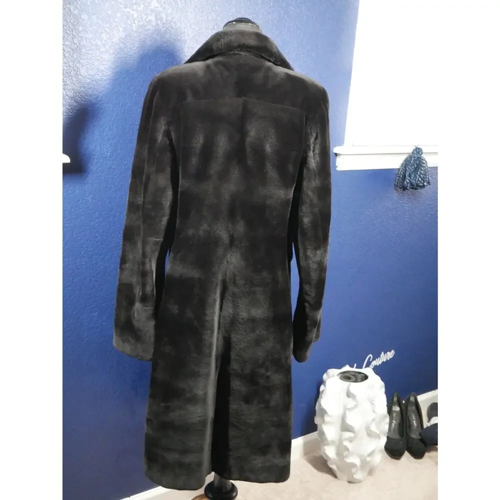 Gorgeous Black Sheared Female Mink 7/8ths length Fur Coat Jacket - 3