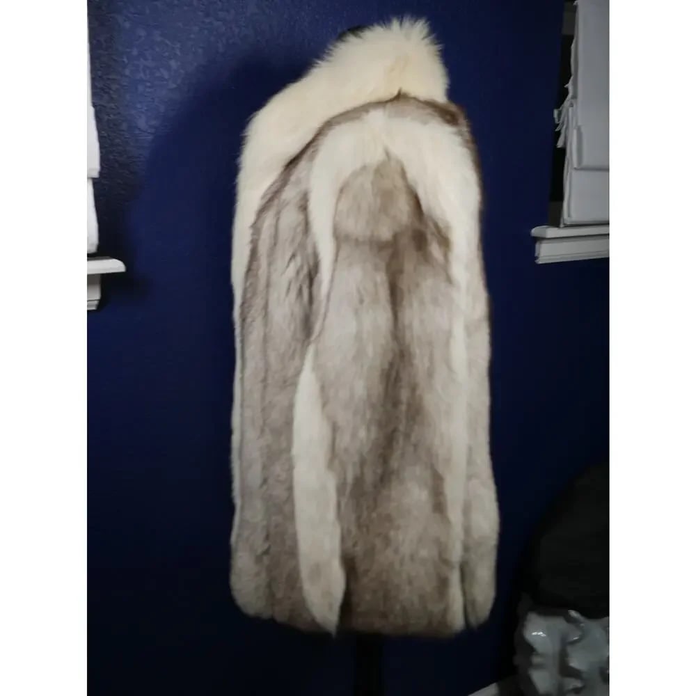 Gorgeous Blue & Shadow Fox Fur Coat Jacket - 2