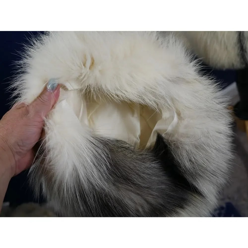 Beautiful Pearl Platinum Fox Fur Coat Jacket & matching hat! - 7