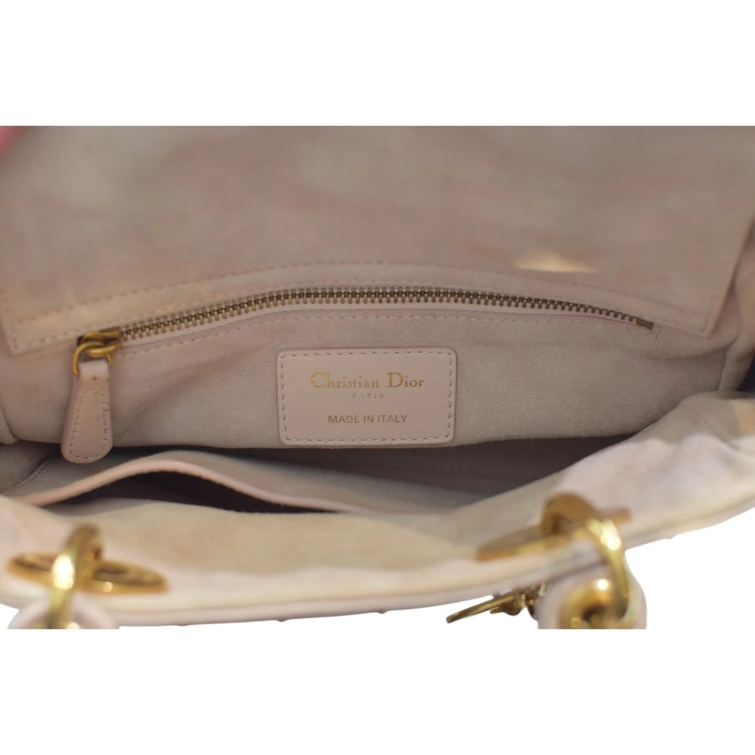 Christian Dior Mini Lambskin Cannage Studded Supple Lady Dior Satchel Wide Strap - 16