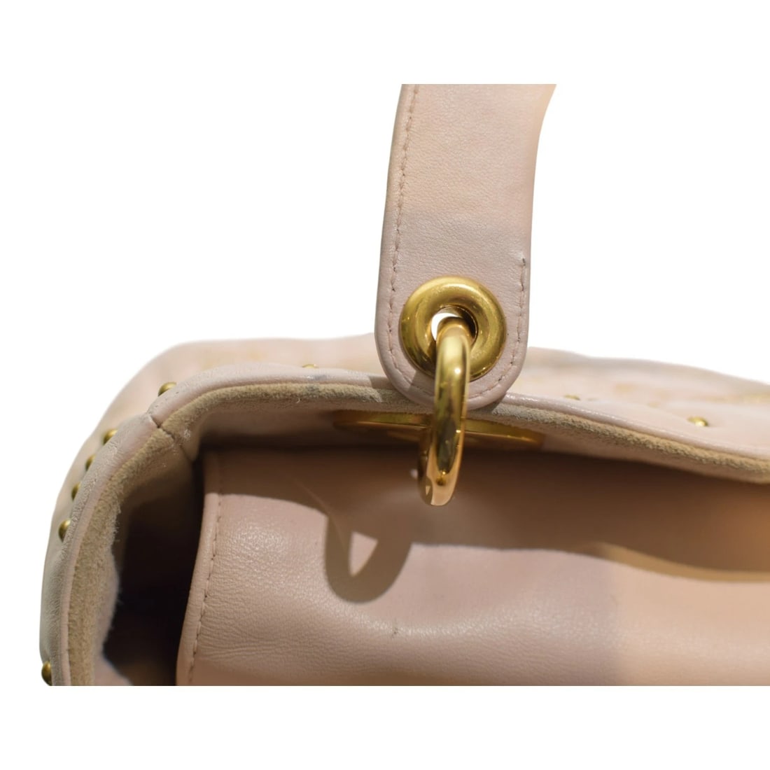 Christian Dior Mini Lambskin Cannage Studded Supple Lady Dior Satchel Wide Strap - 19