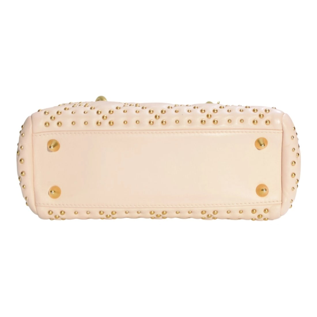 Christian Dior Mini Lambskin Cannage Studded Supple Lady Dior Satchel Wide Strap - 7