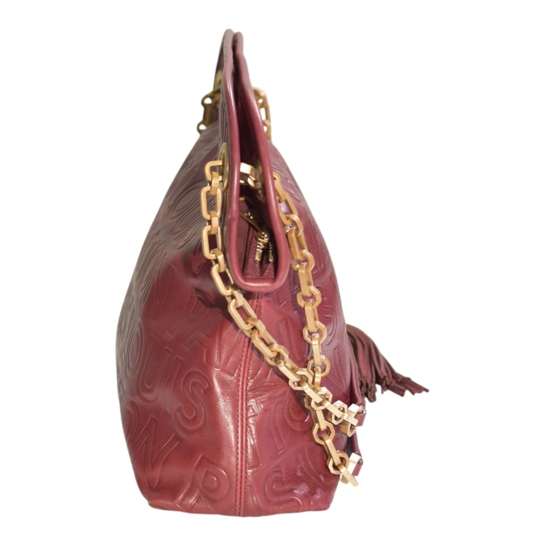 Louis Vuitton Limited Edition Burgundy Leather Paris Souple Wish Bag FW 2008 - 3