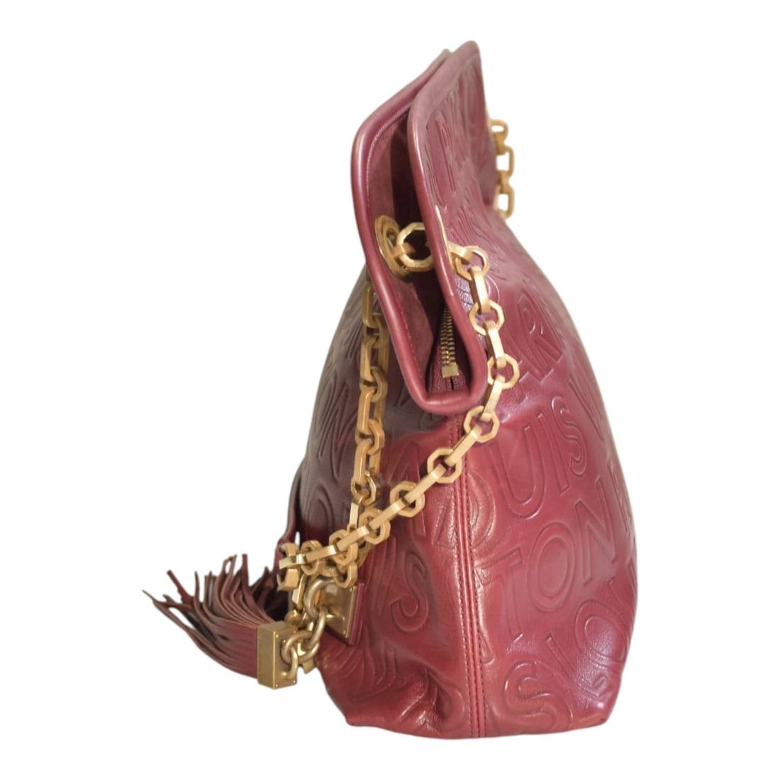 Louis Vuitton Limited Edition Burgundy Leather Paris Souple Wish Bag FW 2008 - 4