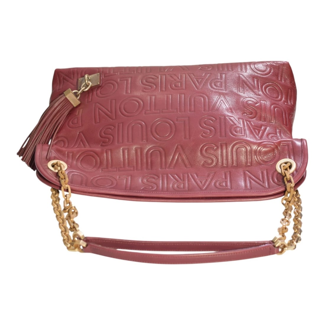 Louis Vuitton Limited Edition Burgundy Leather Paris Souple Wish Bag FW 2008 - 5