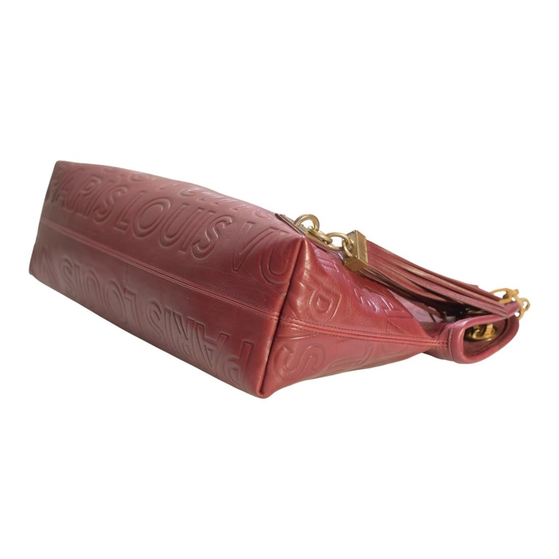 Louis Vuitton Limited Edition Burgundy Leather Paris Souple Wish Bag FW 2008 - 8