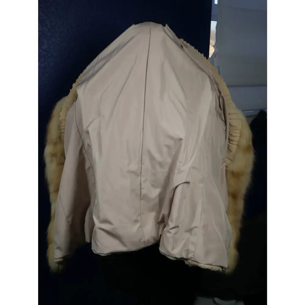 Stunning Buttercream Sheared Mink & Golden Sable Fur Coat Jacket - 7