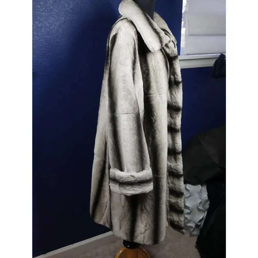 Gorgeous NWOT Chinchilla Rex Fur Coat Jacket - 4