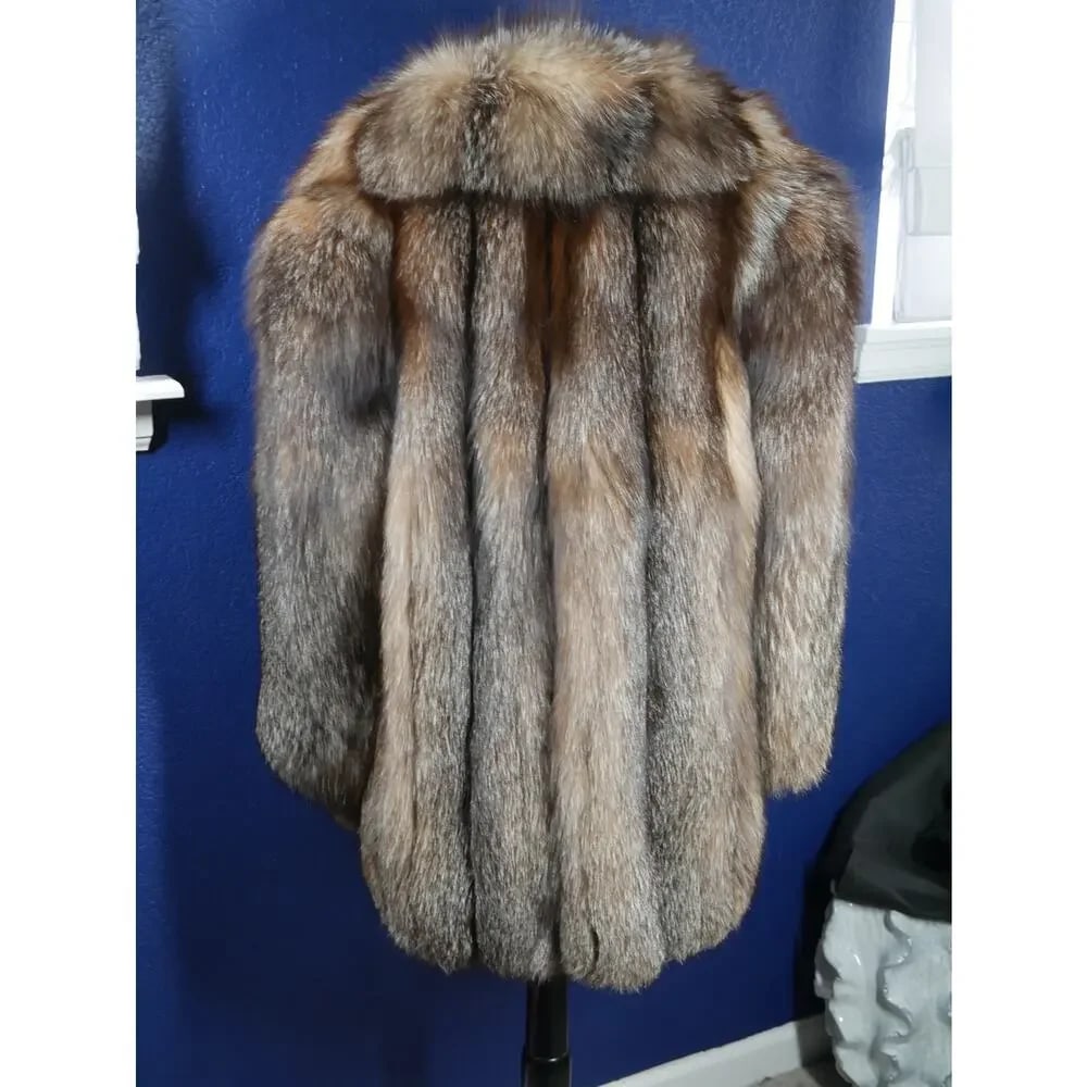 Gorgeous Dark Crystal Fox Fur Coat Jacket - 3