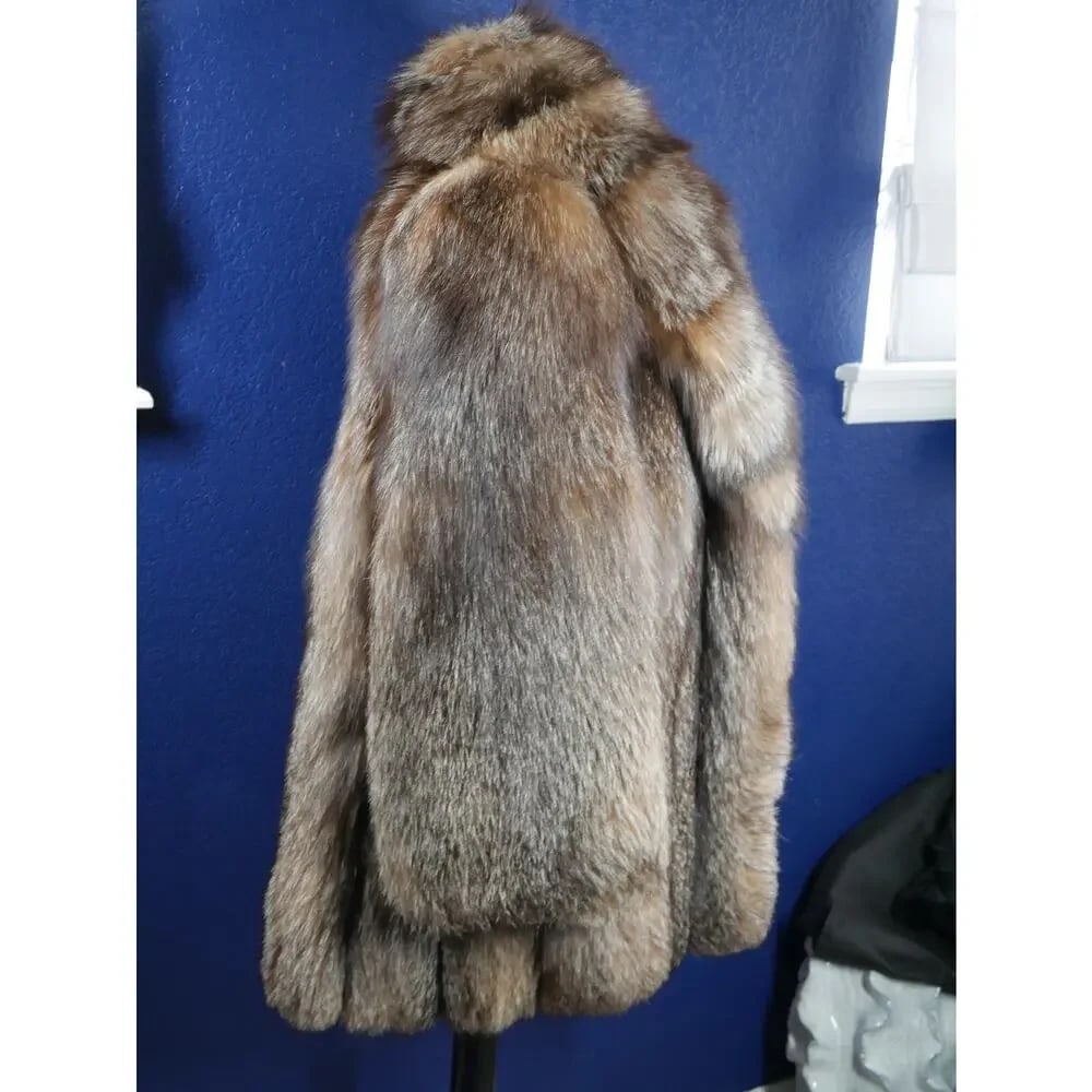 Gorgeous Dark Crystal Fox Fur Coat Jacket - 4